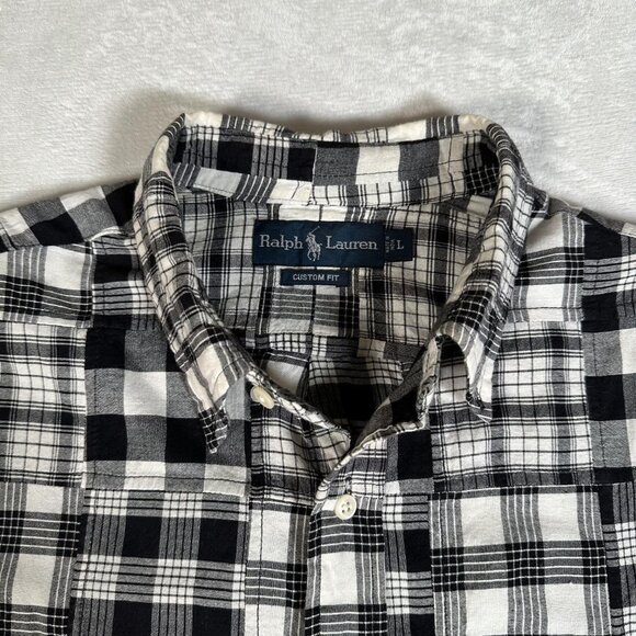 Ralph Lauren Shirt Men Size L Gingham Short Sleeve Custom Fit Single Pocket EUC - Picture 3 of 10